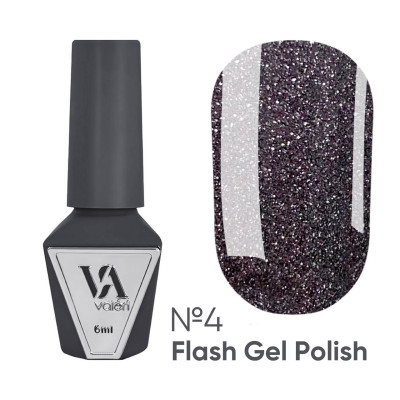 Світловідбиваючий гель - лак для нігтів Valeri Flash №4, 6 мл