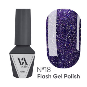 Світловідбиваючий гель - лак для нігтів Valeri Flash №18, 6 мл
