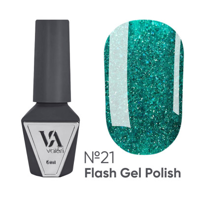 Світловідбиваючий гель - лак для нігтів Valeri Flash №21, 6 мл