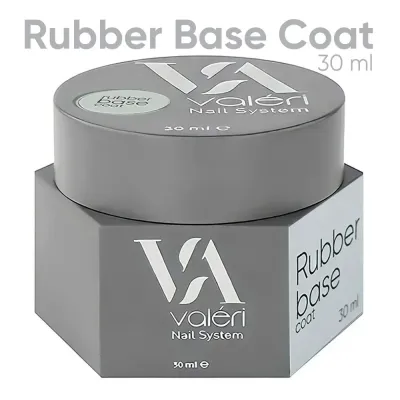 База для нігтів каучукова Valeri Rubber base прозора, 30 мл
