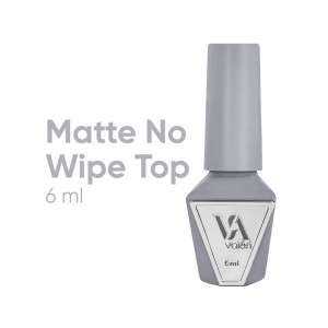 Матовий топ для нігтів без липкого шару Valeri Top matte non wipe прозорий, 6 мл