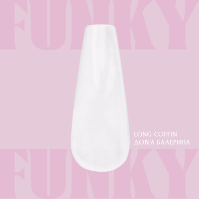 Гелеві тіпси для нарощення Adore Funky gel tips Coffin long, 240 шт