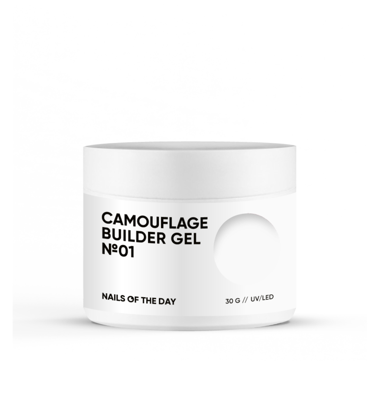 Камуфлюючий гель для моделювання нігтів Nailsoftheday Camouflage builder gel 01 біло-молочний, 30 мл