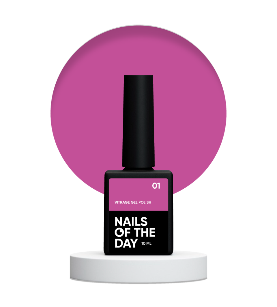 Вітражний гель-лак для нігтів Nailsoftheday Vitrage gel polish 01 фуксія, 10 мл
