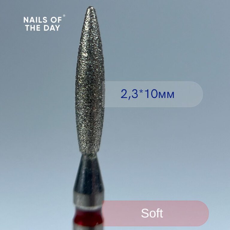 Фреза алмазна полум'я червона Nailsoftheday, 2,3*10 мм