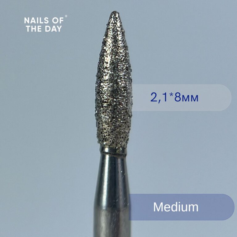 Фреза алмазна полум'я синя Nailsoftheday, 2,1*8 мм