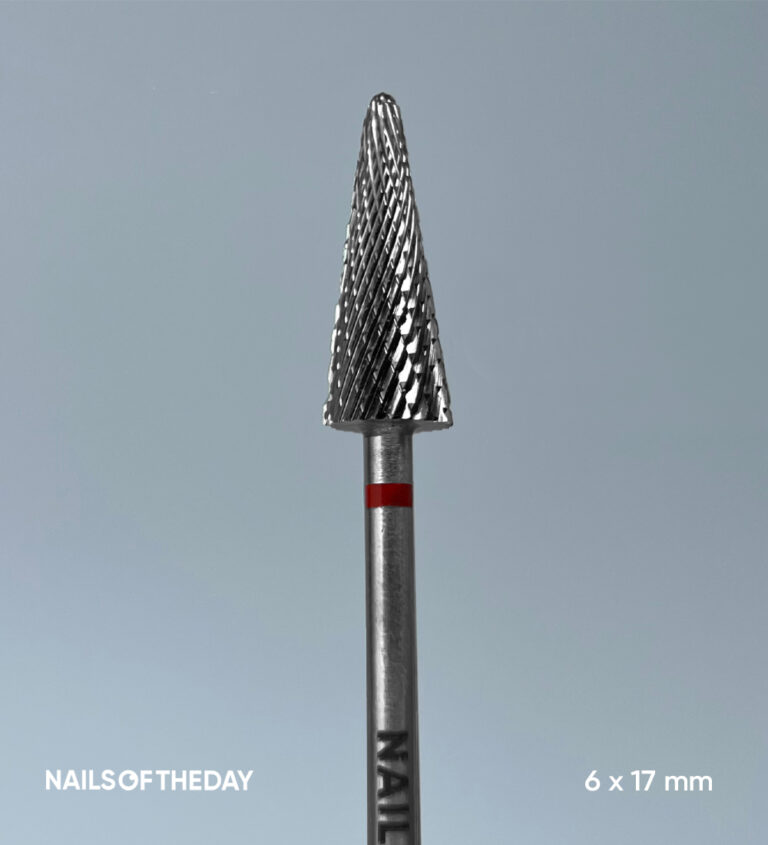 Фреза - конус твердосплавна червона Nailsoftheday, 6*17 мм.