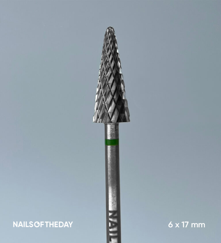 Фреза - конус твердосплавна зелена Nailsoftheday, 6*17 мм