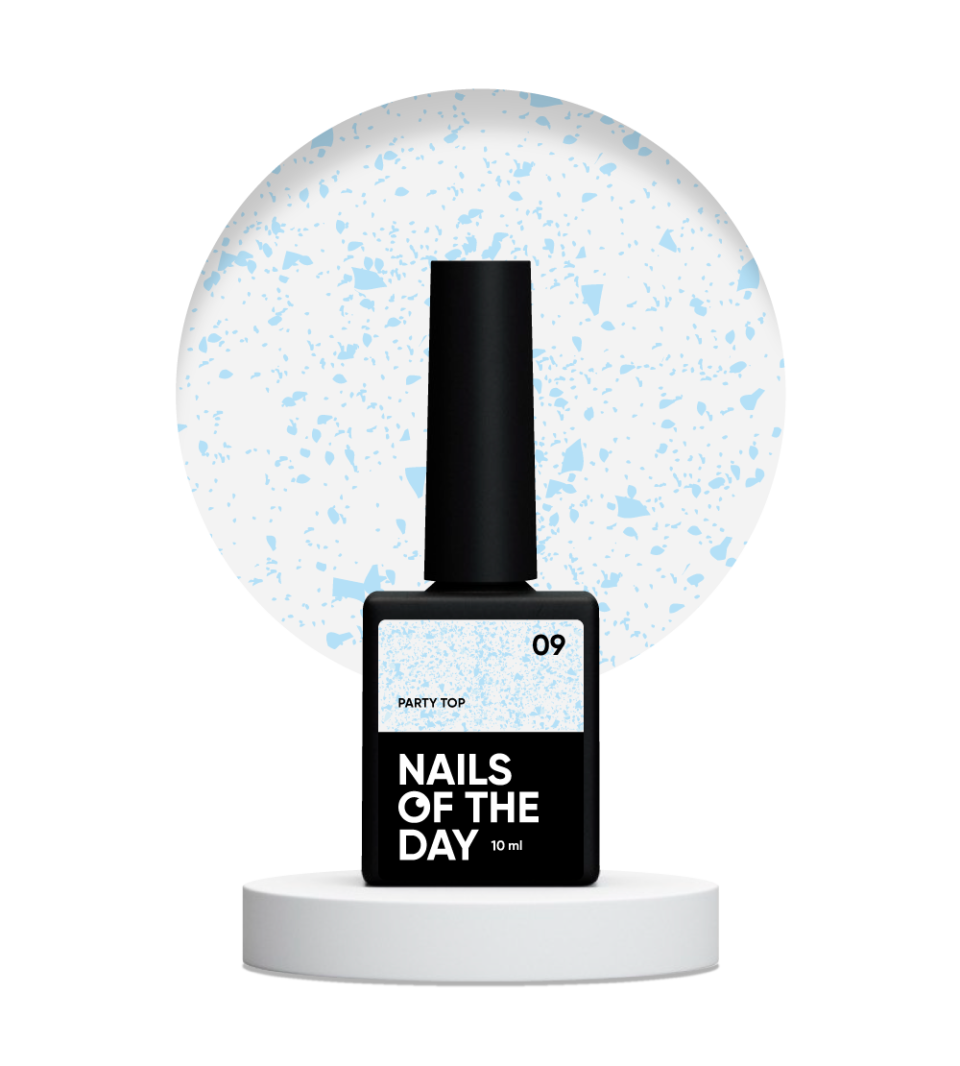 Декоративний топ для нігтів без липкого шару Nailsoftheday Party top 09, 10 мл