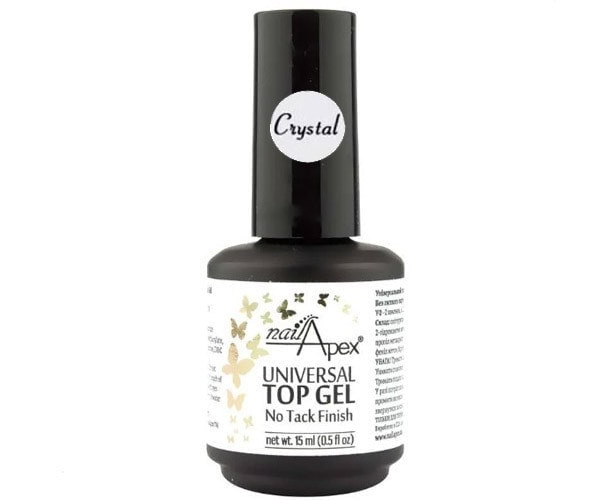 Топ для нігтів без липкого шару NailApex Crystal, 15 мл