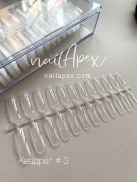Гелеві тіпси для нарощення Nailapex №2 Балерина, 1.8 см, 390 шт
