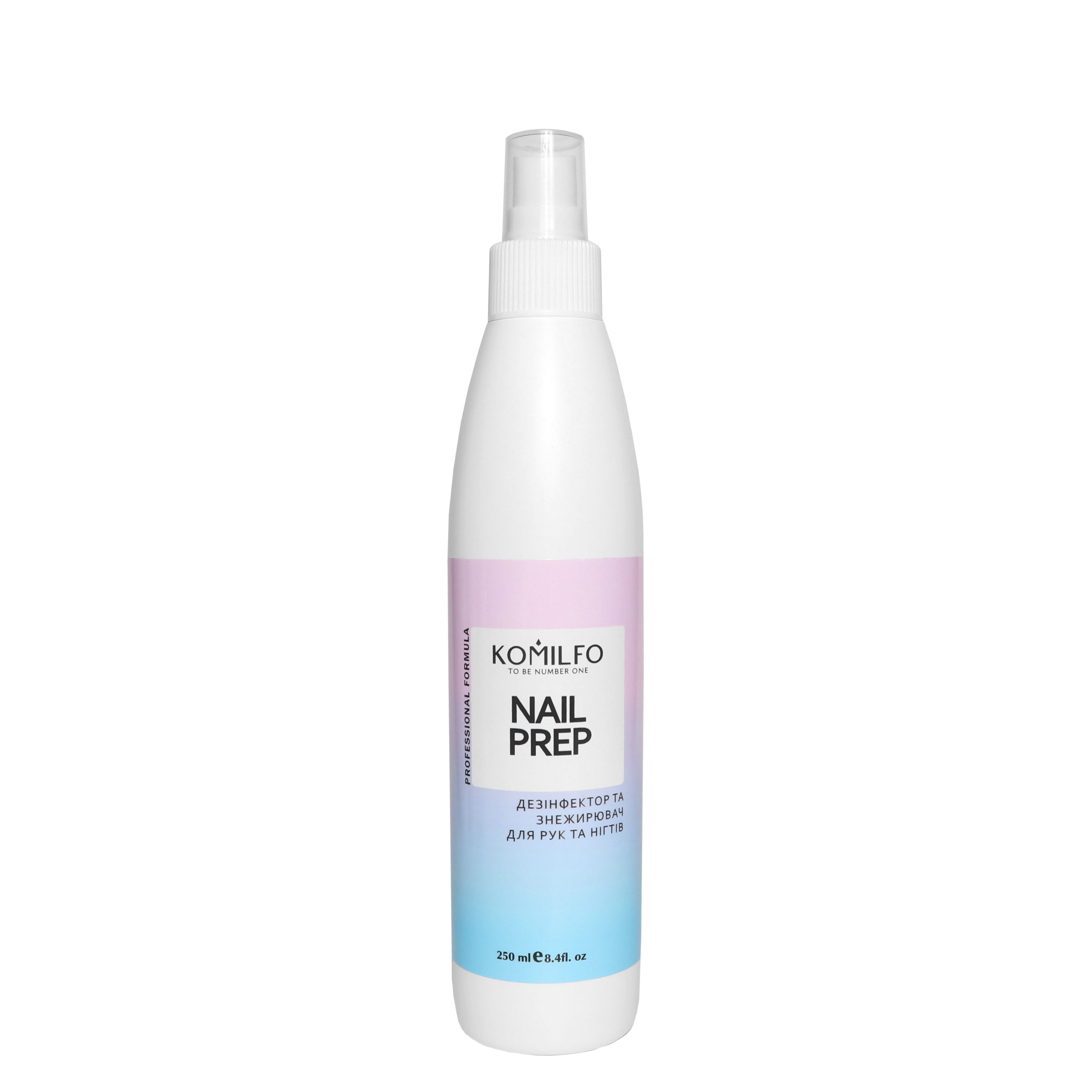 Знежирювач та дезінфектор для нігтів 2в1 Komilfo Nail Prep, 250 мл