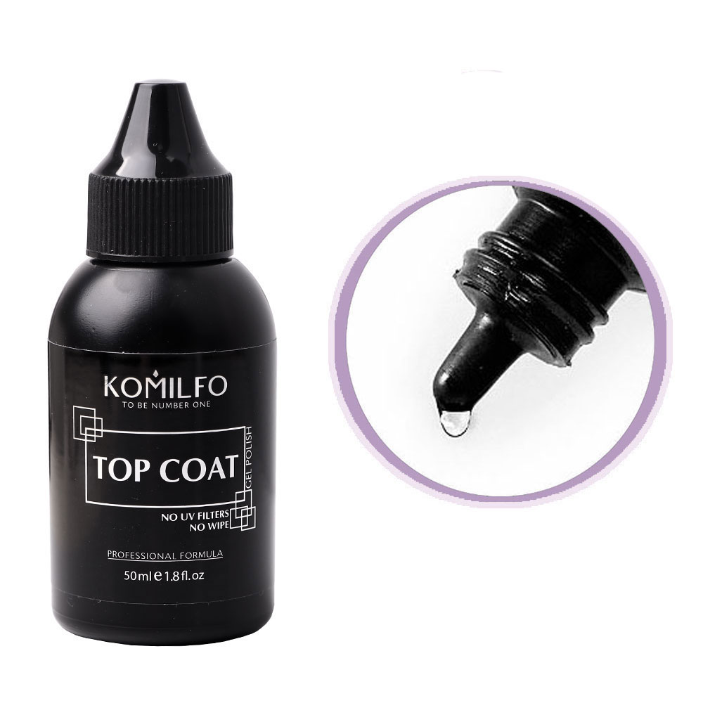Топ для гель-лаку без липкого шару без Уф фільтрів Komilfo No Wipe Top No Filters без пензлика, 50 мл