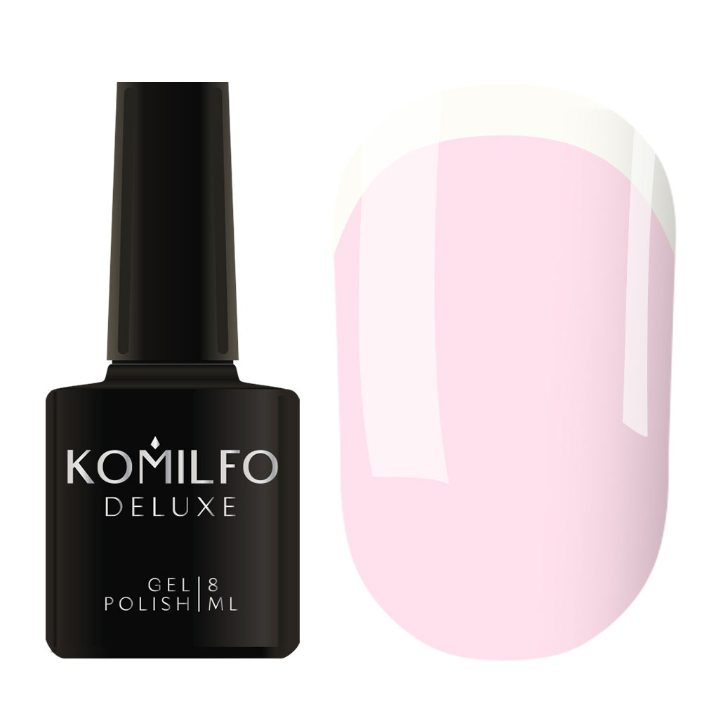 Гель-лак для нігтів Komilfo French Collection №F002 ніжно-рожевий, емаль для френчу, 8 мл