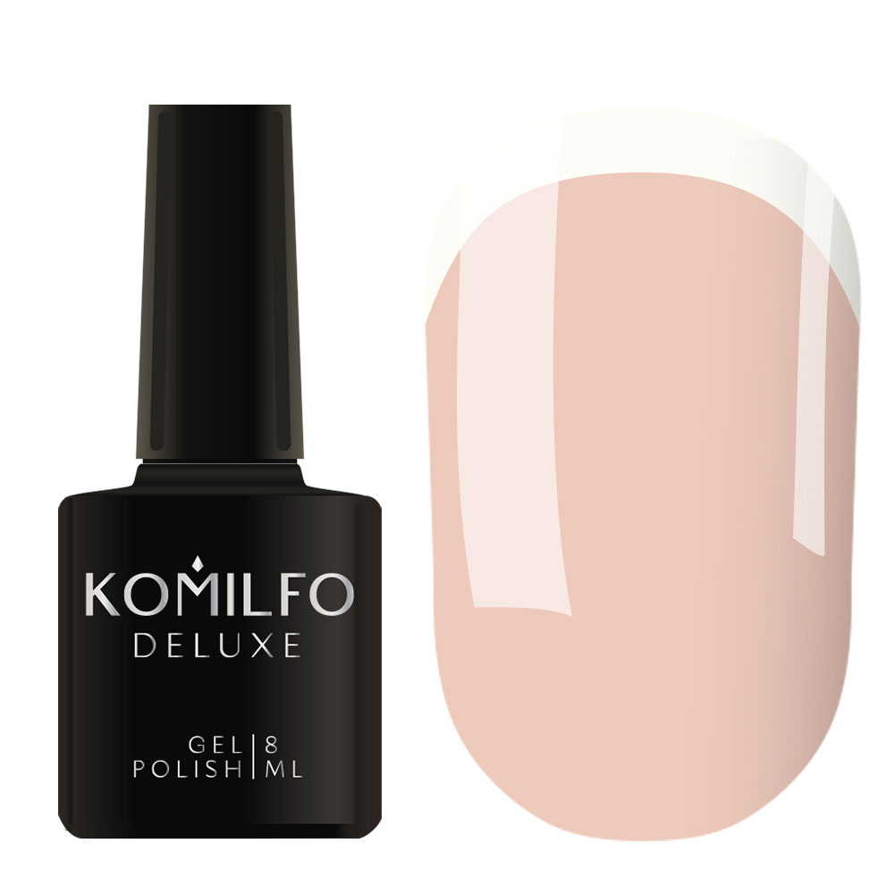 Гель-лак для нігтів Komilfo French Collection №F007 ніжний бежево-рожевий, емаль, для френчу, 8 мл