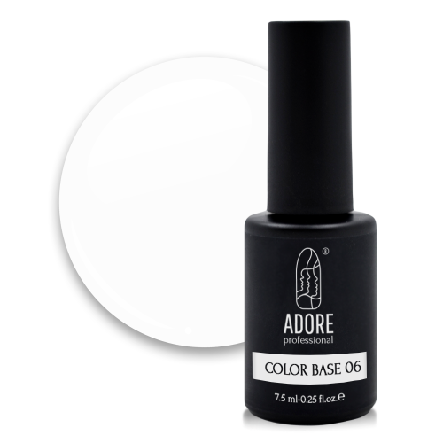 Кольорова база для нігтів Adore professional №06 — white, 7,5 мл