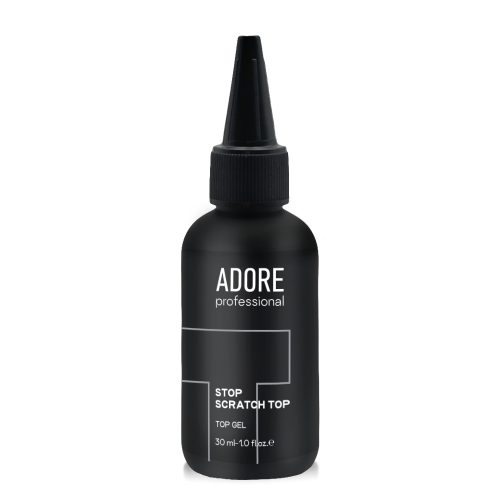 Топ для нігтів антицарапини без липкого шару Adore Stop Scratch Top no wipe з UV фільтрами прозорий, 30 мл