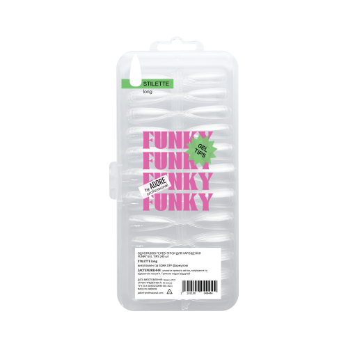 Гелеві тіпси для нарощення Adore Funky Gel Tips Stilette long, 240 шт