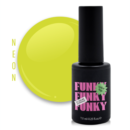 Вітражний топ для нігтів Adore Funky Color top №07 - funky lime, 7.5 мл