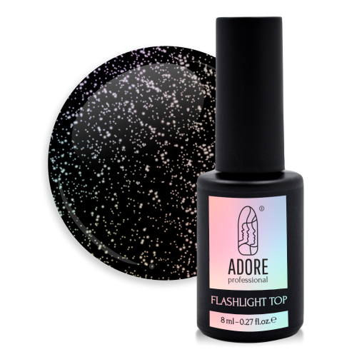 Топ для нігтів світловідбиваючий Adore Flashlight Top №03 - holographic, 8 мл