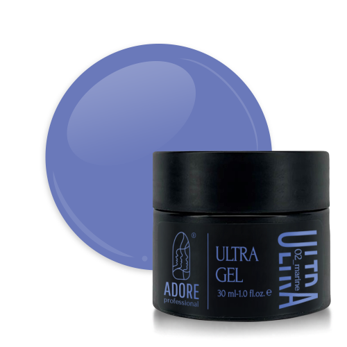 Кольоровий гель для нарощення нігтів Adore Ultra gel №02 – ultramarine, глибокий фіолетовий, 30 мл