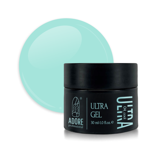 Кольоровий гель для нарощення нігтів Adore Ultra gel №04 – ultracool, приглушений м'ятний, 30 мл