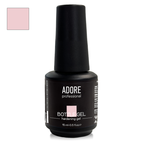 Рідкий гель для укріплення нігтів Adore professional Bottle gel - milky pink, молочно-рожевий, 15 мл