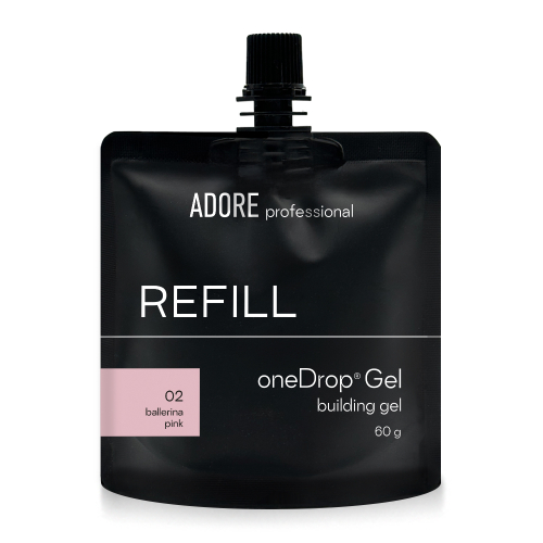 Adore наповнювач для помпи Оne Drop Gel №02 – ballerina pink, світло рожевий, 60 грам