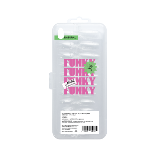 Гелеві тіпси для нарощення Adore Funky gel tips Natural, 240 шт