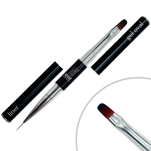 Двохсторонній пензлик Adore Gel Oval & Liner