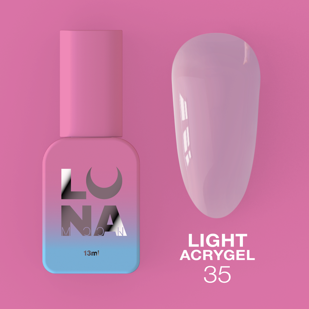 Рідкий гель LunaMoon Light Acrygel №35 пастельно- рожевий, 13 мл