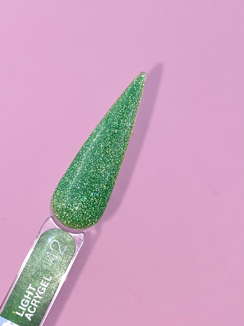 Рідкий гель LunaMoon Light Acrygel №42 зелений світловідбиваючий, 13 мл