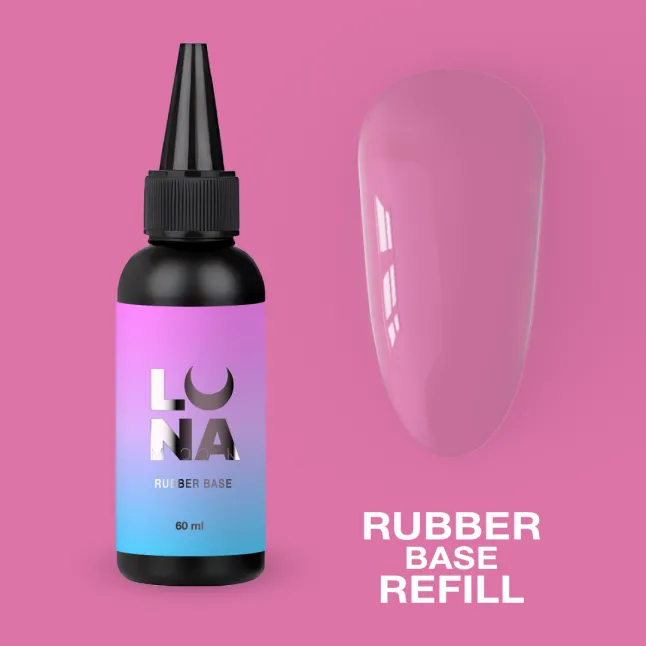 База для нігтів каучукова LunaMoon Rubber Base Refill, 60 мл