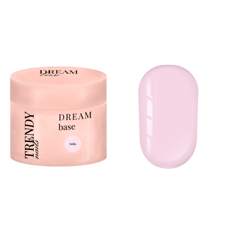Камуфлююча база для нігтів Trendy Nails Dream Base Sofia пастельно-рожева, 30 мл