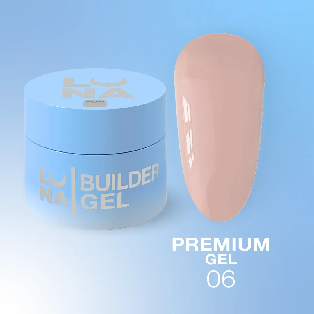 Гель для нарощення нігтів LunaMoon Gel Premium №6 темно-бежевий, 30 мл