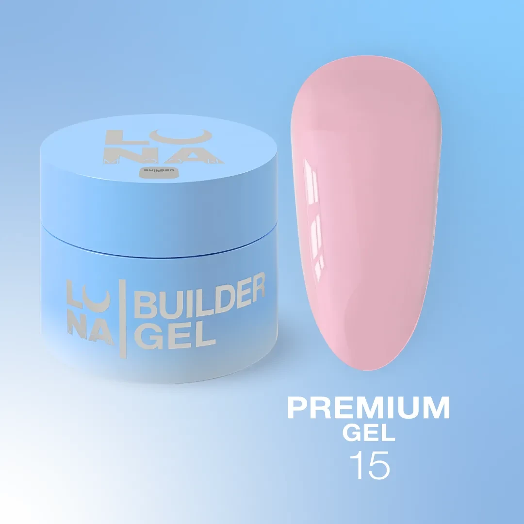 Гель для нарощування нігтів LunaMoon Gel Premium №15 лавандово-рожевий, 15 мл