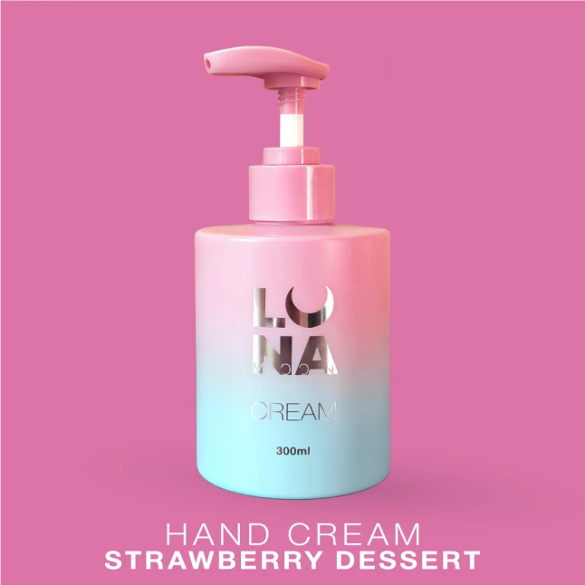 Крем ламелярний зволожуючий з ароматом полуниці з вершками LunaMoon Hand Cream Strawberry Dessert, 300 мл