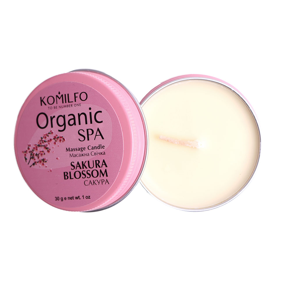 Масажна свічка Komilfo Massage Candle сакура, 30 грам