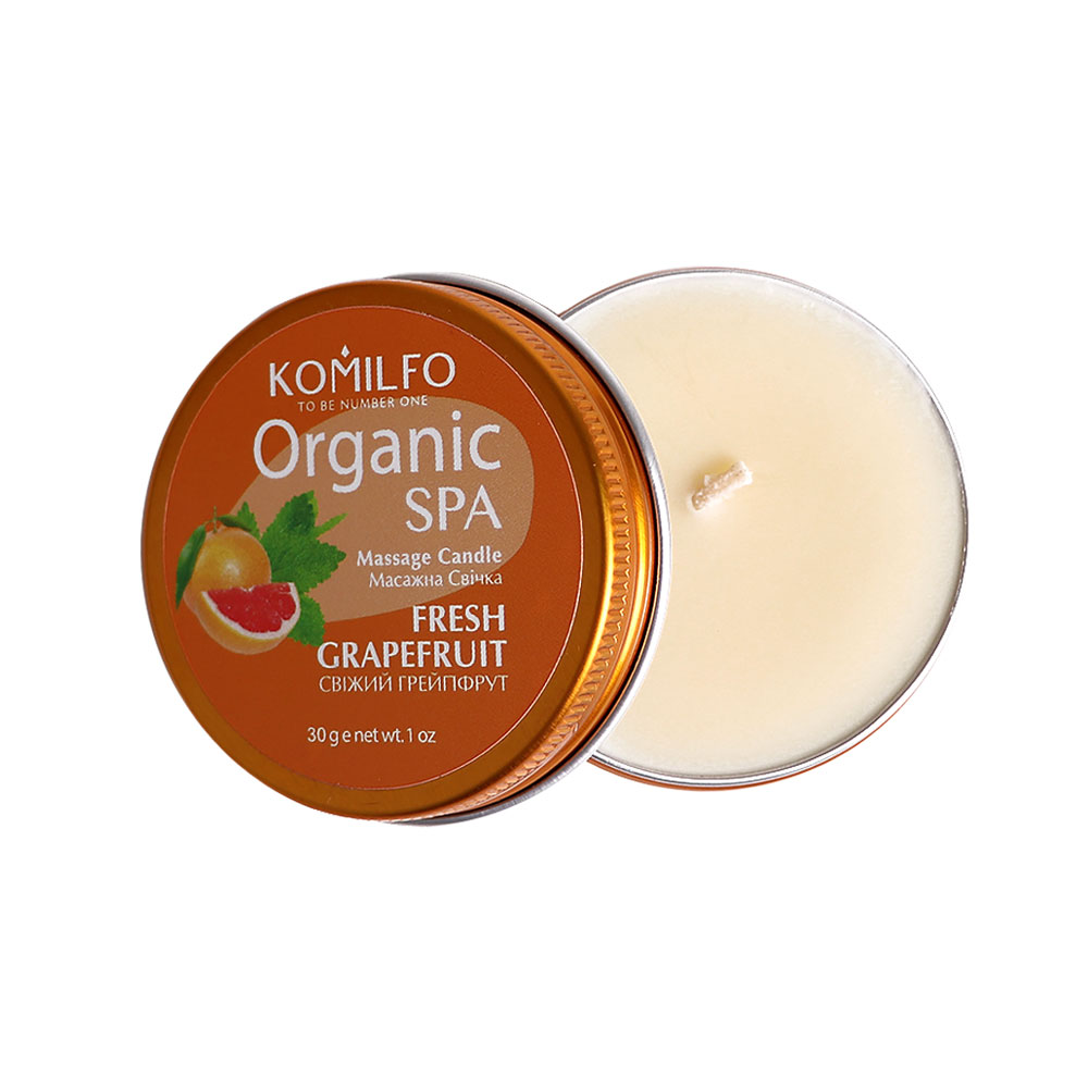 Масажна свічка Komilfo Massage Candle свіжий грейпфрут, 30 грам