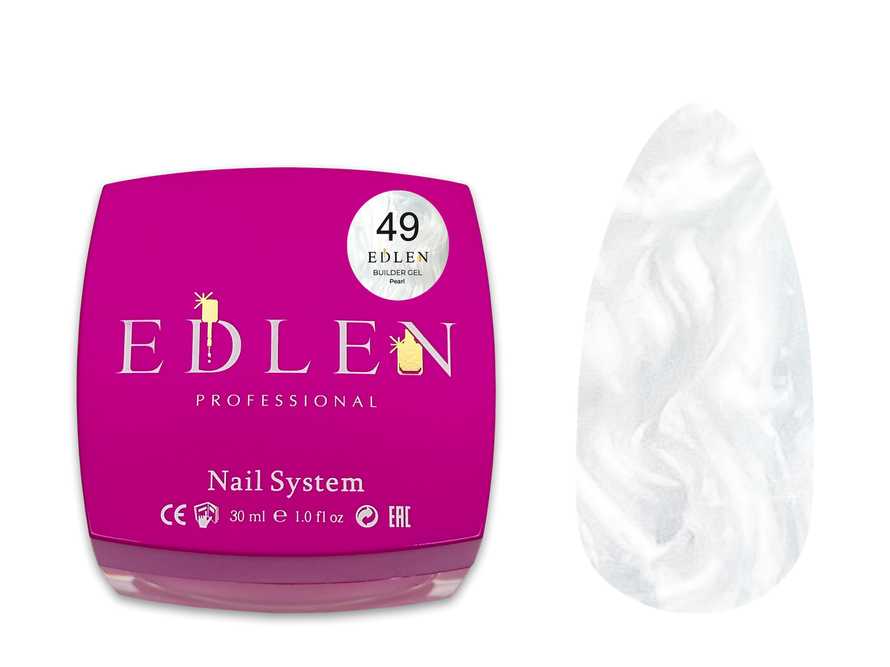 Гель для нарощування Edlen Builder Gel Pearl №49, 30 мл