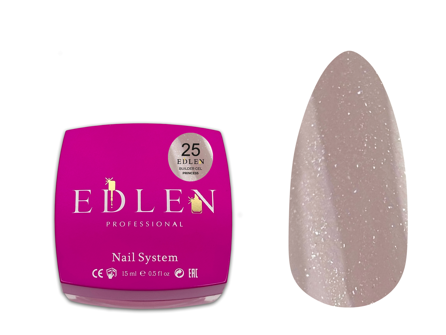 Універсальний гель Edlen Builder Gel Princess №25, 15 мл