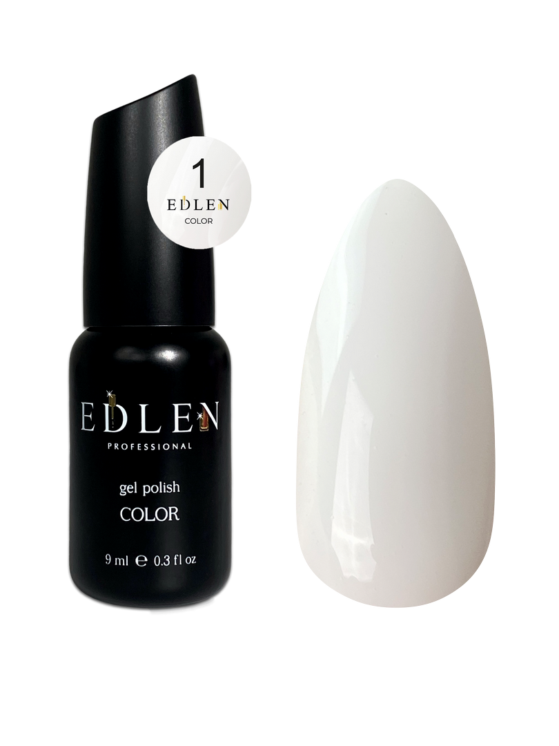Гель-лак для нігтів Edlen Color №001 білий, 9 мл