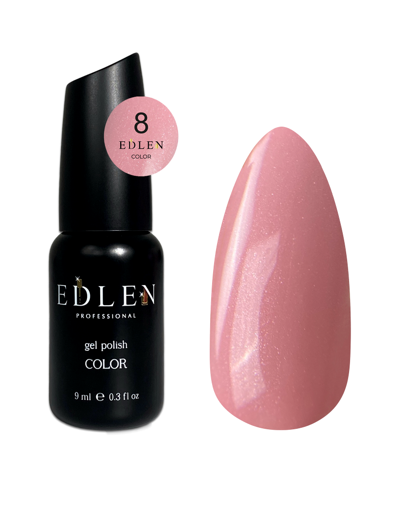 Гель-лак для нігтів Edlen Color №008 світлий полунично-рожевий, 9 мл