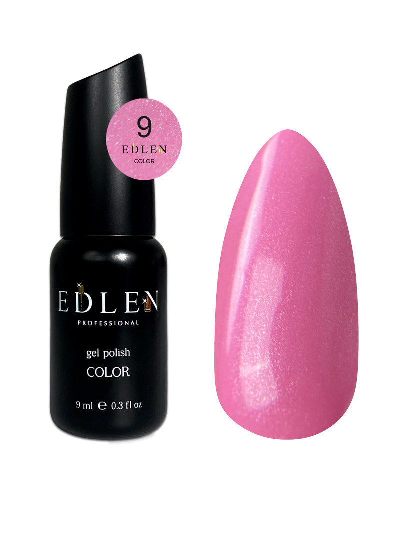 Гель-лак для нігтів Edlen Color №009 рожевий з мікроблиском, 9 мл