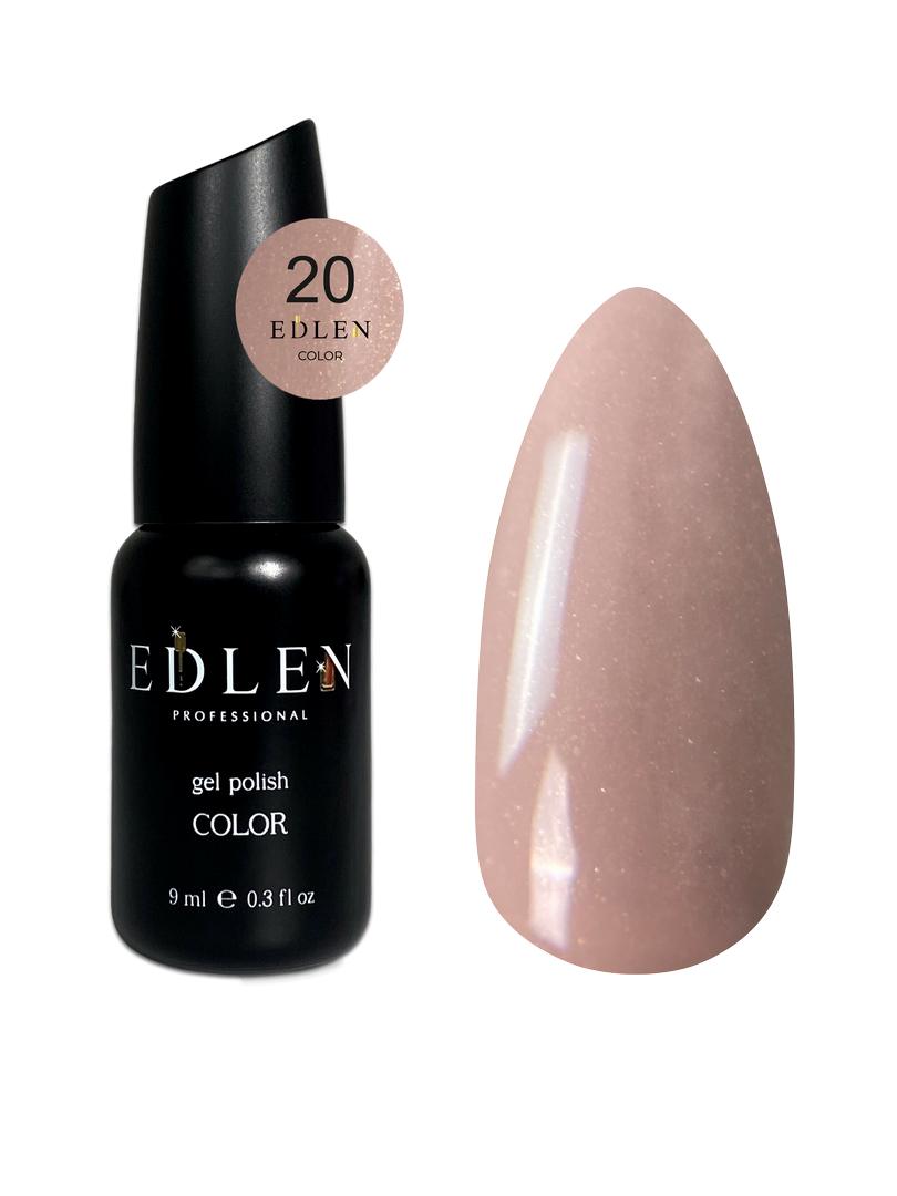 Гель-лак для нігтів Edlen Color №020 рожевий какао з мікроблиском, 9 мл