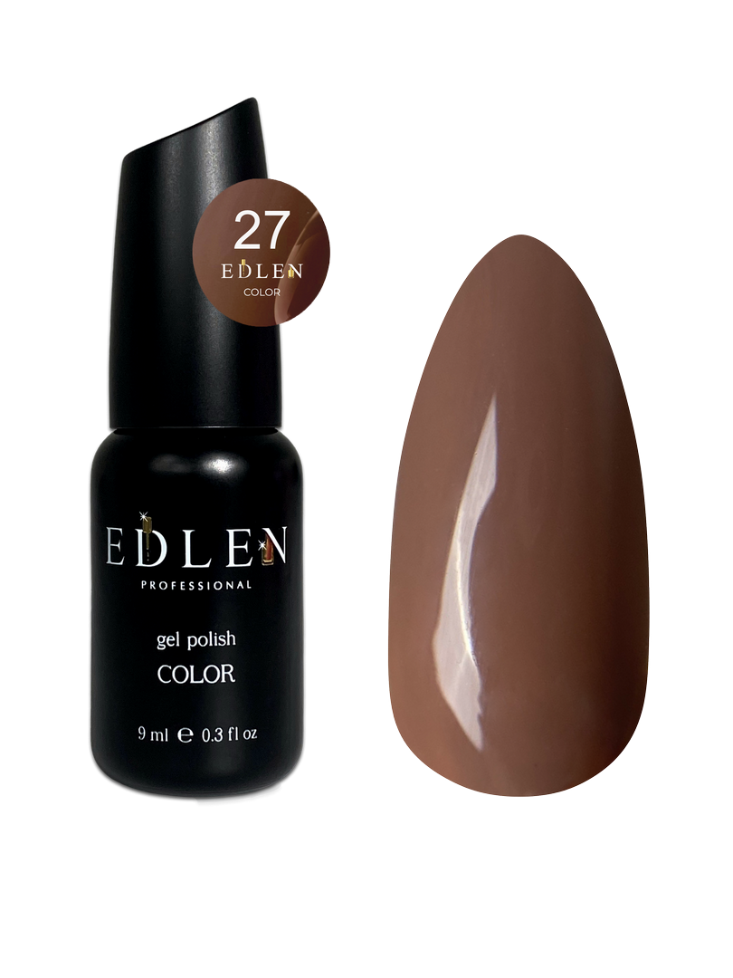 Гель-лак для нігтів Edlen Color №027 холодний світло-коричневий, 9 мл