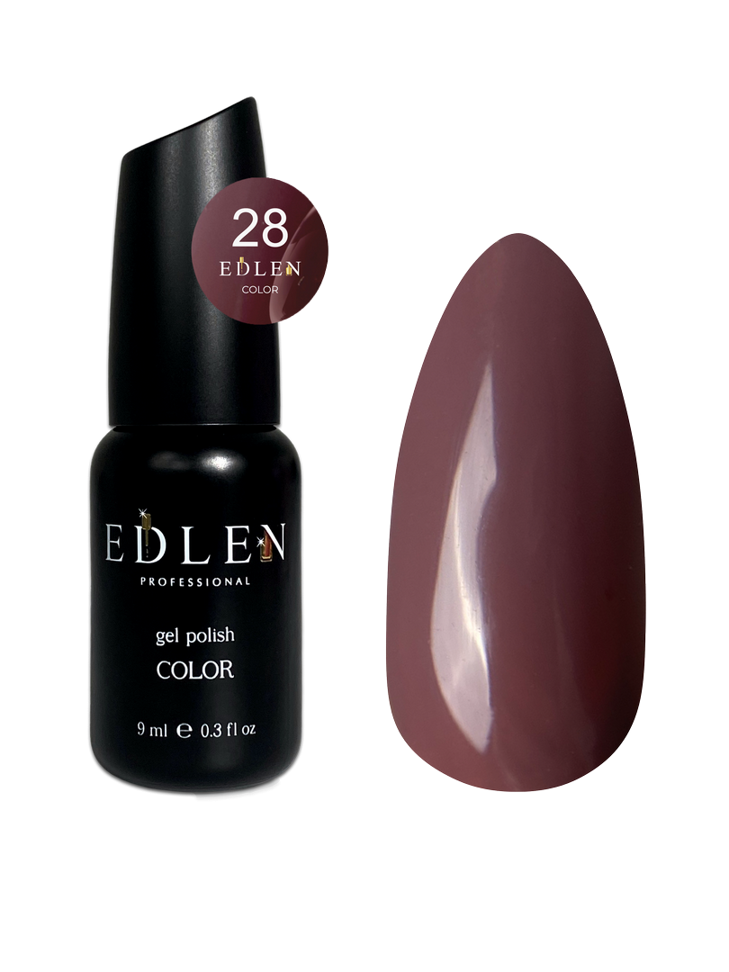 Гель-лак для нігтів Edlen Color №028 темно-коричневий, 9 мл