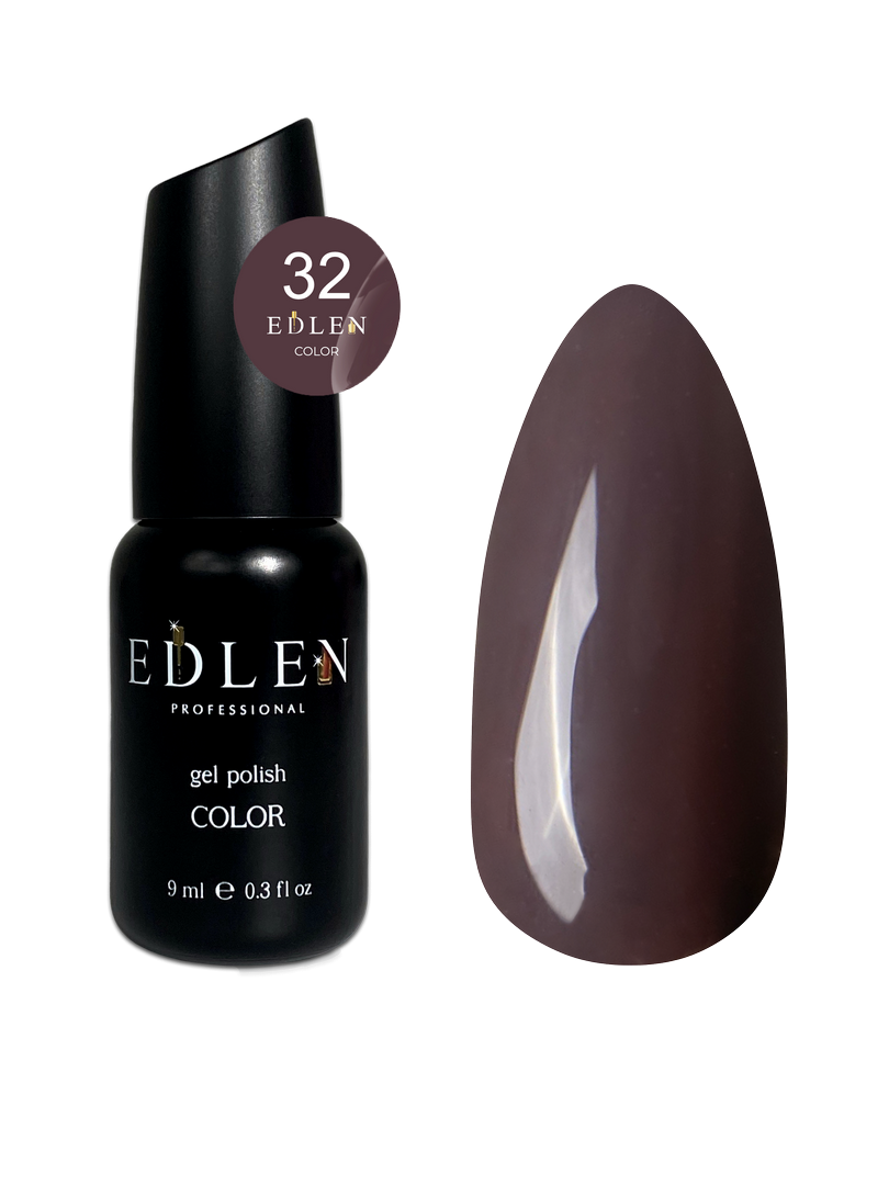 Гель-лак для нігтів Edlen Color №032 теплий коричнево-сірий, 9 мл
