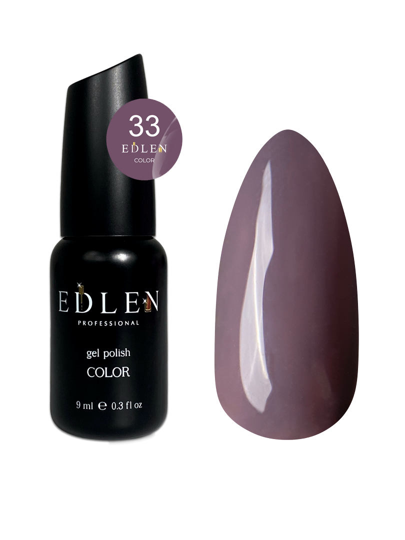 Гель-лак для нігтів Edlen Color №033 фіолетово-сірий, 9 мл