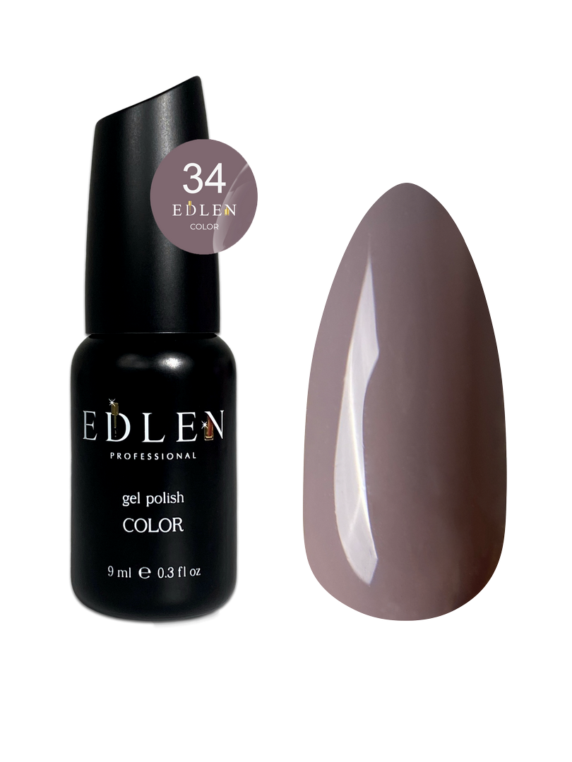 Гель-лак для нігтів Edlen Color №034 теплий темно-сірий , 9 мл